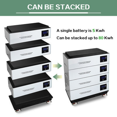 Rack Modular 48v Lifepo4 Batterie 10kwh 20kwh Solarenergie Stapelbare Heimbatterie 51.2v