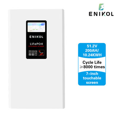 Touchscreen 48V Energiespeicher für Zuhause 51.2V 200AH Lithium-Eisenphosphat-Batterie 10240WH
