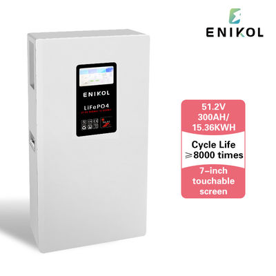 Smart Lithium LiFePO4 Batterie Solar 48V 300AH Berührbarer Bildschirm Strom Wand montiert BMS gebaut